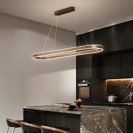 Suspension LED nordique en aluminium, lumière variable pour salle à manger et cuisine