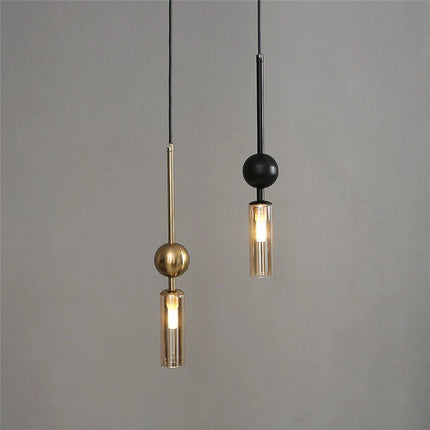 Suspension nordique en fer noir et or avec LED pour ambiance chaleureuse