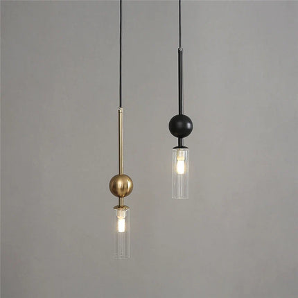 Suspension nordique en fer noir et or avec LED pour ambiance chaleureuse