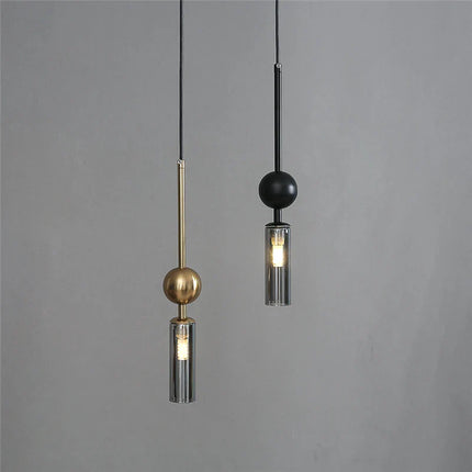 Suspension nordique en fer noir et or avec LED pour ambiance chaleureuse