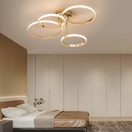 Suspension LED moderne chromée à intensité réglable, luminaire design pour salon et chambre