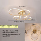 Or Diamètre66x58cm / 220V / Dimmable Télécommande Avec APP