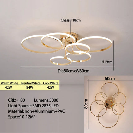 Suspension LED moderne chromée à intensité réglable, luminaire design pour salon et chambre