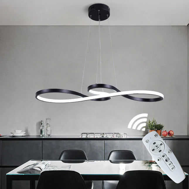 Suspension LED Nordique Minimaliste en Aluminium, Luminaire Décoratif pour Salle à Manger