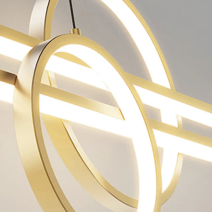 Suspension moderne en ferronnerie et acrylique, lumière chaude réglable pour salle à manger