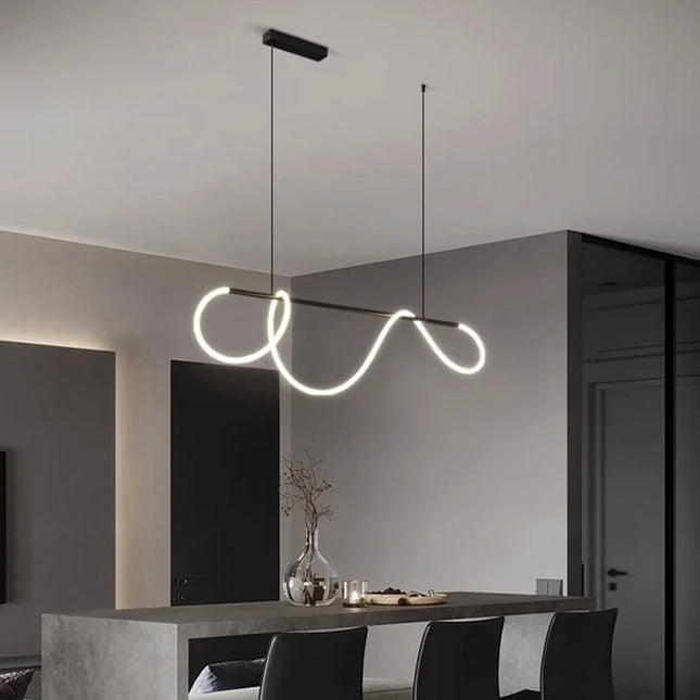 Suspension nordique en ferronnerie pour salle à manger, lumière chaude