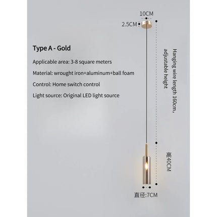 Suspension LED nordique en métal, éclairage intérieur chaleureux pour salon et chambre