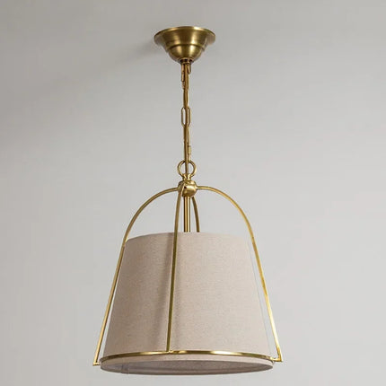 Suspension Winfordo en tissu beige, design moderne pour ambiance chaleureuse