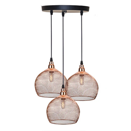 Suspension moderne nordique en métal doré style cage à oiseaux pour salon et bar