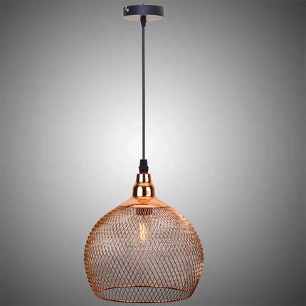 Suspension moderne nordique en métal doré style cage à oiseaux pour salon et bar
