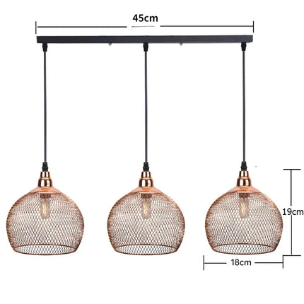 Suspension moderne nordique en métal doré style cage à oiseaux pour salon et bar