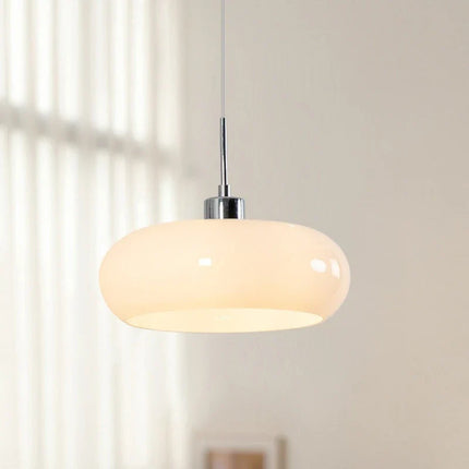 Suspension Bauhaus en verre blanc et orange, style nordique vintage, lumière chaleureuse pour salle à manger et restaurant