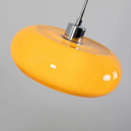 Suspension Bauhaus en verre blanc et orange, style nordique vintage, lumière chaleureuse pour salle à manger et restaurant