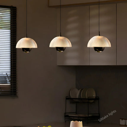Suspension LED en verre moderne pour chambre et restaurant, lumière chaude