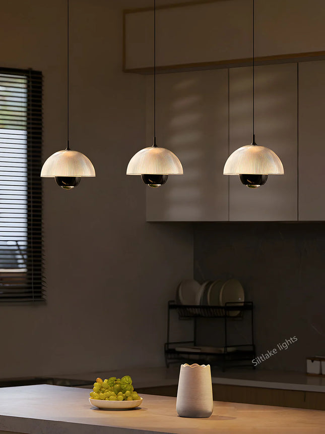 Suspension LED en verre moderne pour chambre et restaurant, lumière chaude