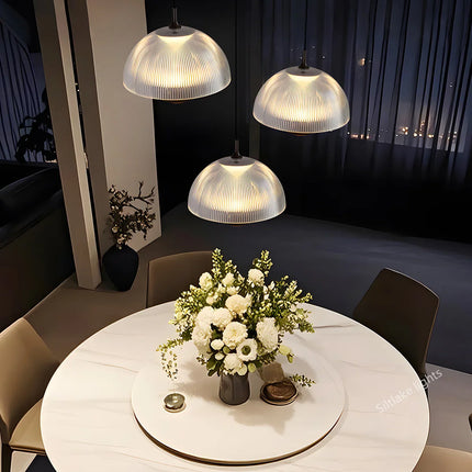 Suspension LED en verre moderne pour chambre et restaurant, lumière chaude