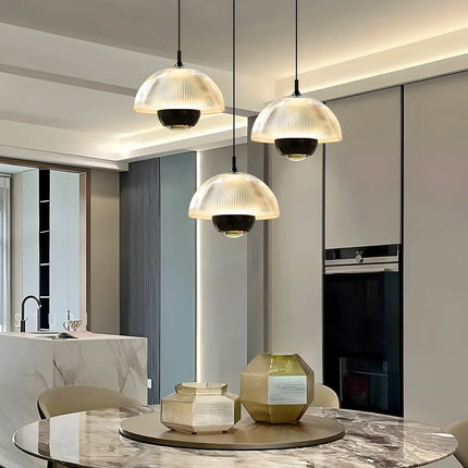 Suspension LED en verre moderne pour chambre et restaurant, lumière chaude
