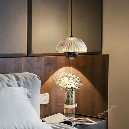 Suspension LED en verre moderne pour chambre et restaurant, lumière chaude