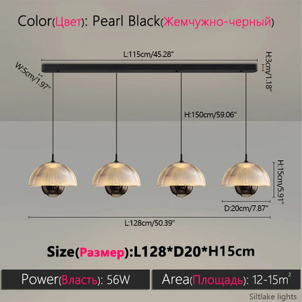 Suspension LED en verre moderne pour chambre et restaurant, lumière chaude