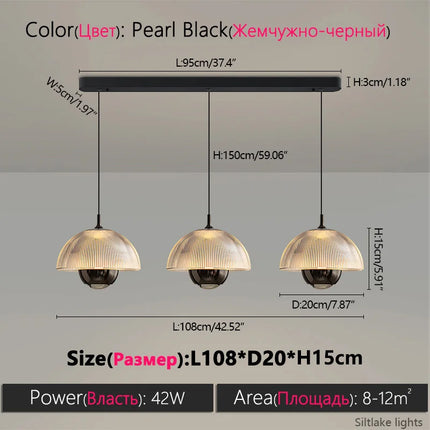 Suspension LED en verre moderne pour chambre et restaurant, lumière chaude
