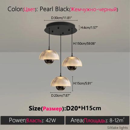 Suspension LED en verre moderne pour chambre et restaurant, lumière chaude