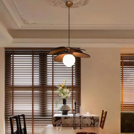 Suspension Vintage en Rotin Tissé pour Salle à Manger, Lumière LED Rétro