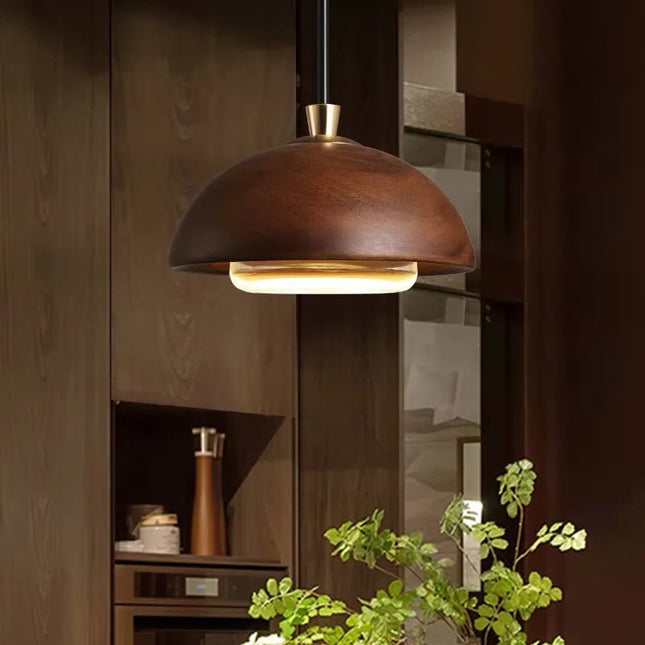 Suspension LED nordique en bois et acrylique pour ambiance chaleureuse