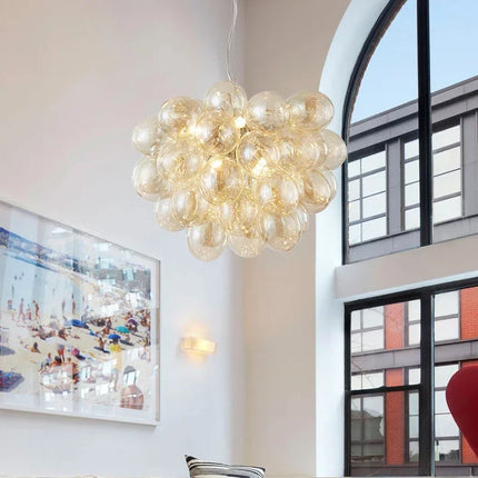 Suspension lustre boule de verre moderne Moonriver, éclairage salon et chambre