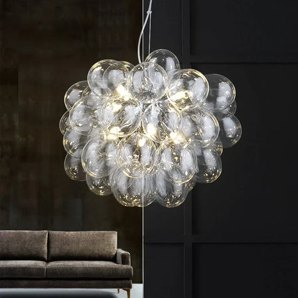Suspension lustre boule de verre moderne Moonriver, éclairage salon et chambre