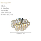 Plafond 3Ampoules / Champagne shade / Lumière Blanche