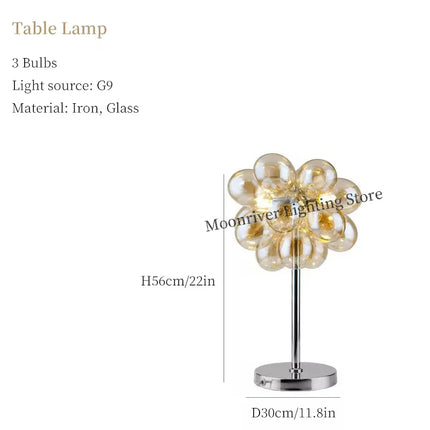 Suspension lustre boule de verre moderne Moonriver, éclairage salon et chambre