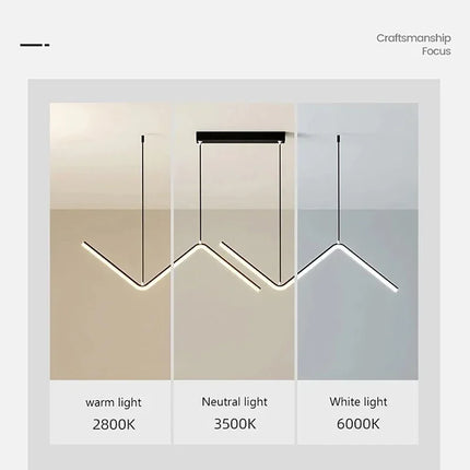 Suspension LED moderne en aluminium 90 cm avec lumière réglable pour salon et chambre
