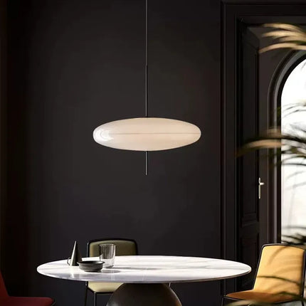 Suspension LED Design Minimaliste Noir et Blanc, Lumière Chaude Ambiante
