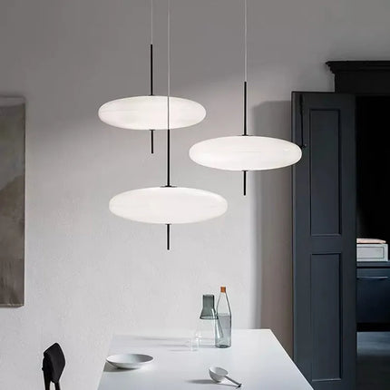Suspension LED Design Minimaliste Noir et Blanc, Lumière Chaude Ambiante