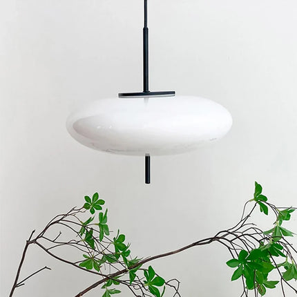 Suspension LED Design Minimaliste Noir et Blanc, Lumière Chaude Ambiante