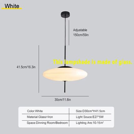 Suspension LED Design Minimaliste Noir et Blanc, Lumière Chaude Ambiante