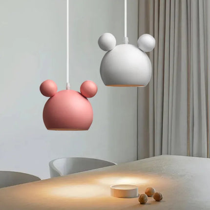 Suspension LED Mickey design moderne en alliage, luminaire d’intérieur pour chambre d’enfant