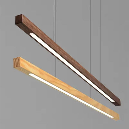 Suspension LED en bois massif noyer nordique, lumière chaude pour intérieur