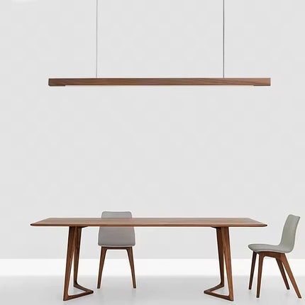 Suspension LED en bois massif noyer nordique, lumière chaude pour intérieur