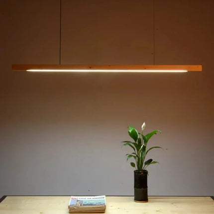 Suspension LED en bois massif noyer nordique, lumière chaude pour intérieur