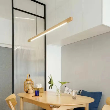 Suspension LED en bois massif noyer nordique, lumière chaude pour intérieur