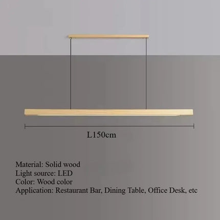 Suspension LED en bois massif noyer nordique, lumière chaude pour intérieur