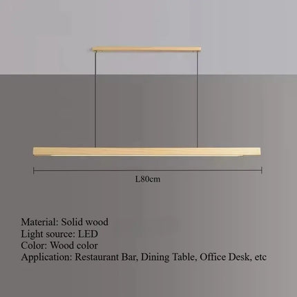 Suspension LED en bois massif noyer nordique, lumière chaude pour intérieur