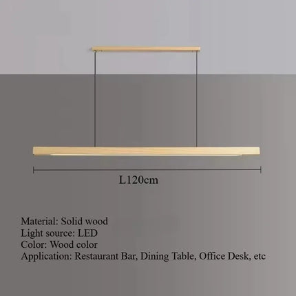 Suspension LED en bois massif noyer nordique, lumière chaude pour intérieur