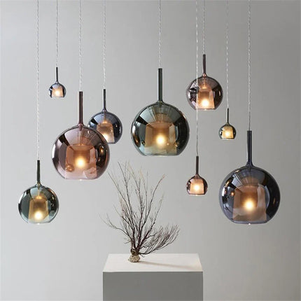 Suspension LED en verre nordique design moderne pour intérieur
