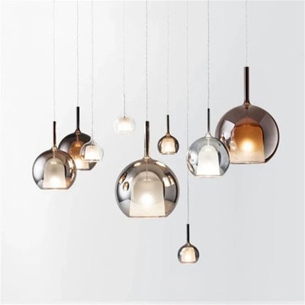 Suspension LED en verre nordique design moderne pour intérieur