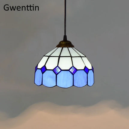 Suspension Tiffany en verre coloré pour salle à manger et chambre