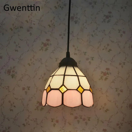 Suspension Tiffany en verre coloré pour salle à manger et chambre