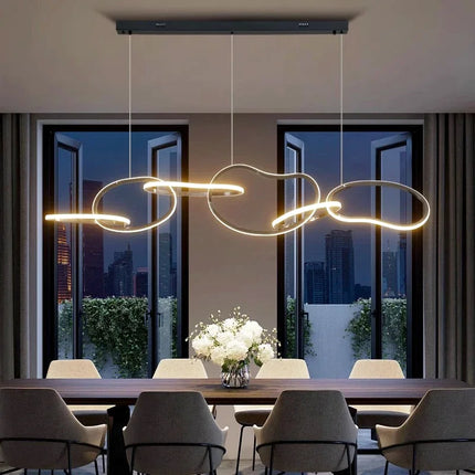 Suspension LED moderne en alliage pour salon et salle à manger, lumière blanche chaude et froide