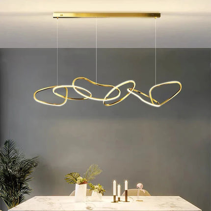 Suspension LED moderne en alliage pour salon et salle à manger, lumière blanche chaude et froide